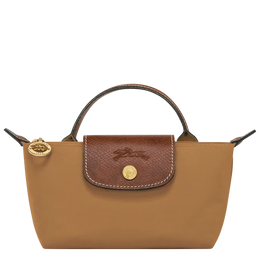 Longchamp Le Pliage Fawn Pouch With Handle Chestnut