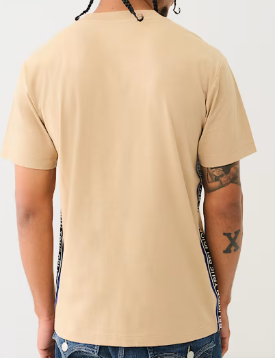 TRUE RELIGION CONTRAST TAPING TEE