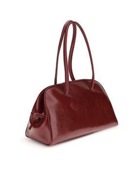 Vintage Glossy Leather Bowling Bag