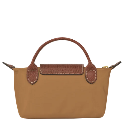 Longchamp Le Pliage Fawn Pouch With Handle Chestnut