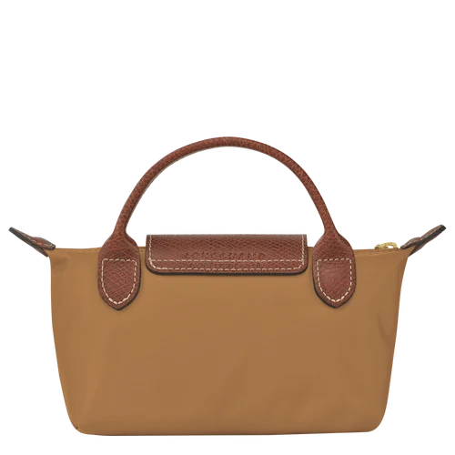 Longchamp Le Pliage Fawn Pouch With Handle Chestnut
