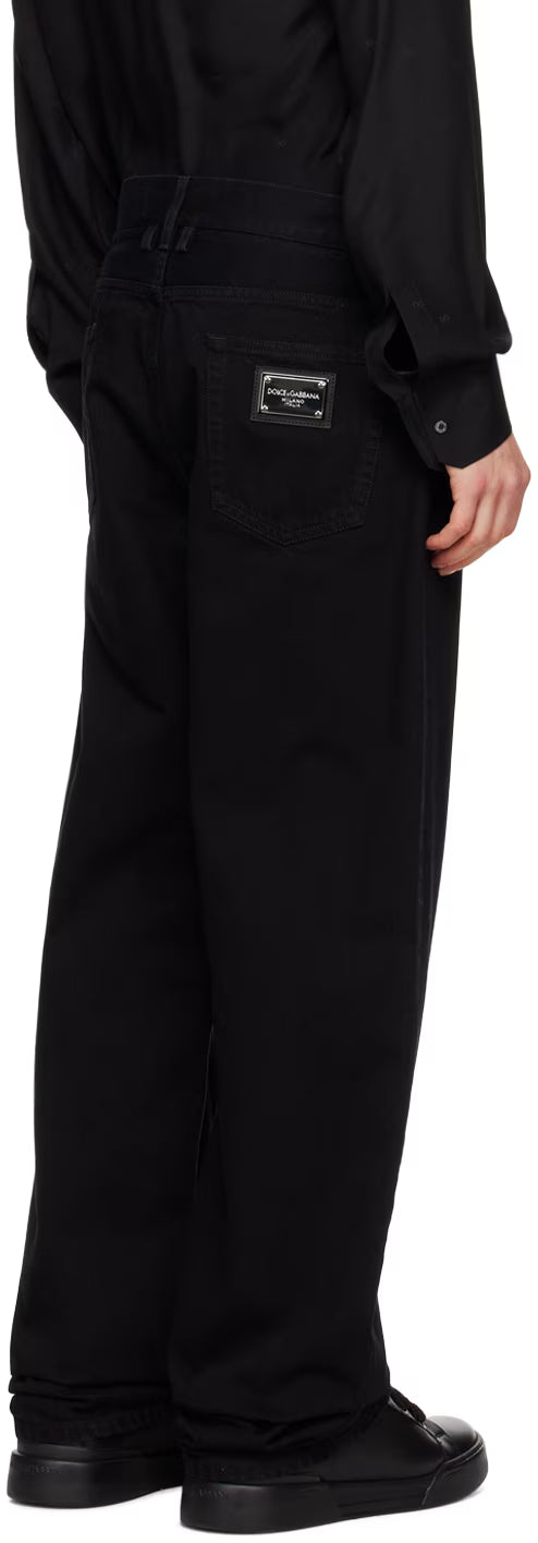 Dolce&Gabbana Black Pinched Seam Jeans