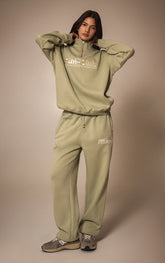 Sage Embroidered Cuffed Jogger