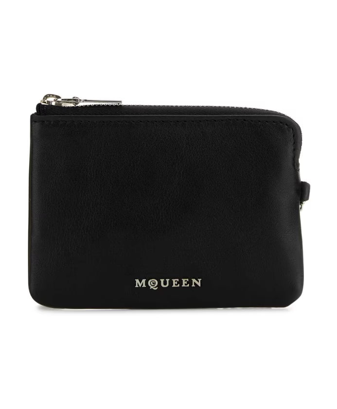 Black Leather Sling Card Holder