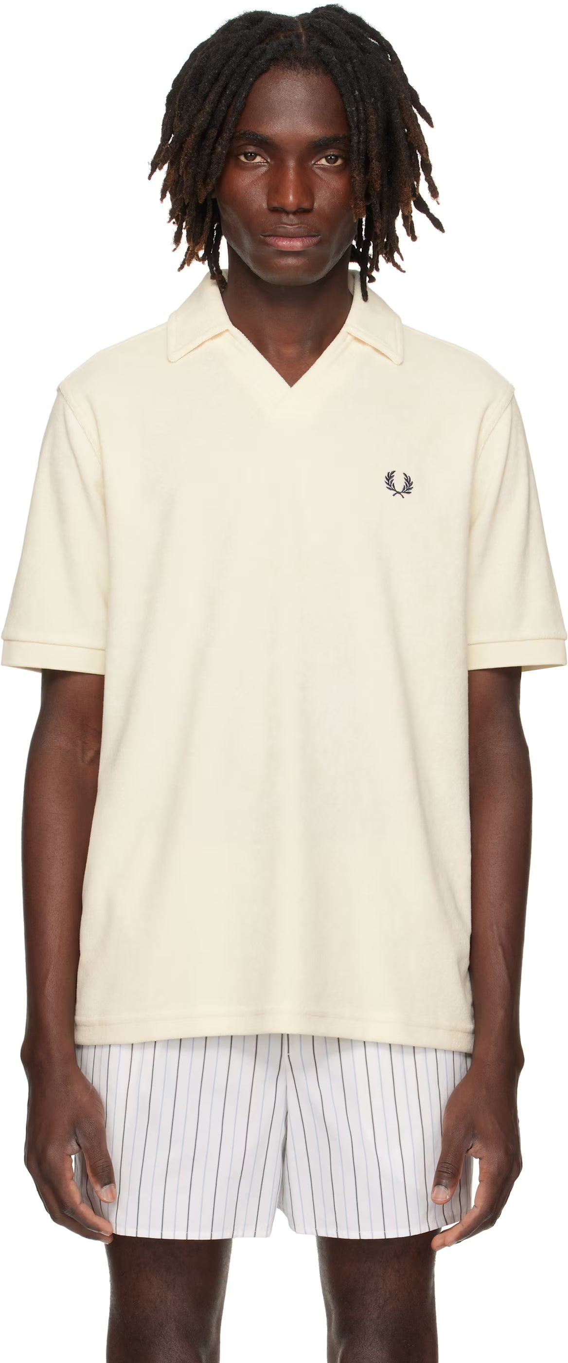 Off-White Open Collar Towelling Polo