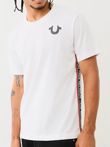 TRUE RELIGION CONTRAST TAPING TEE