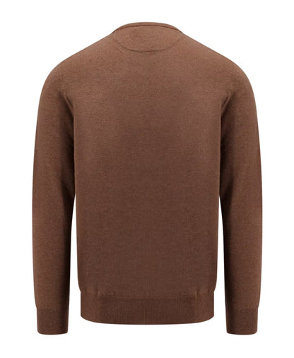 Polo Ralph Lauren Brown Sweater with Ribbed Crew Neck