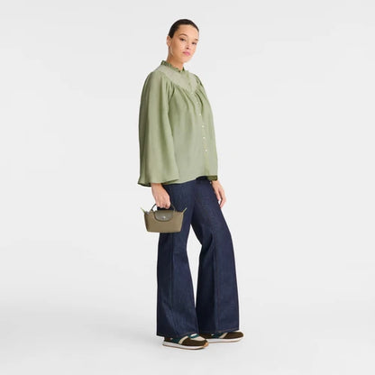 Longchamp Le Pliage Artichoke Pouch With Handle Chestnut