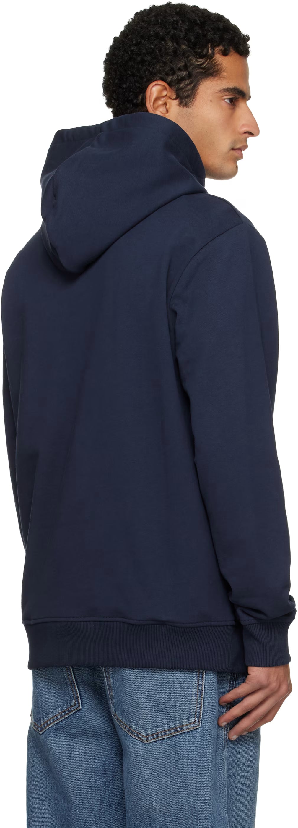 Navy 'Balmain' Signature Hoodie