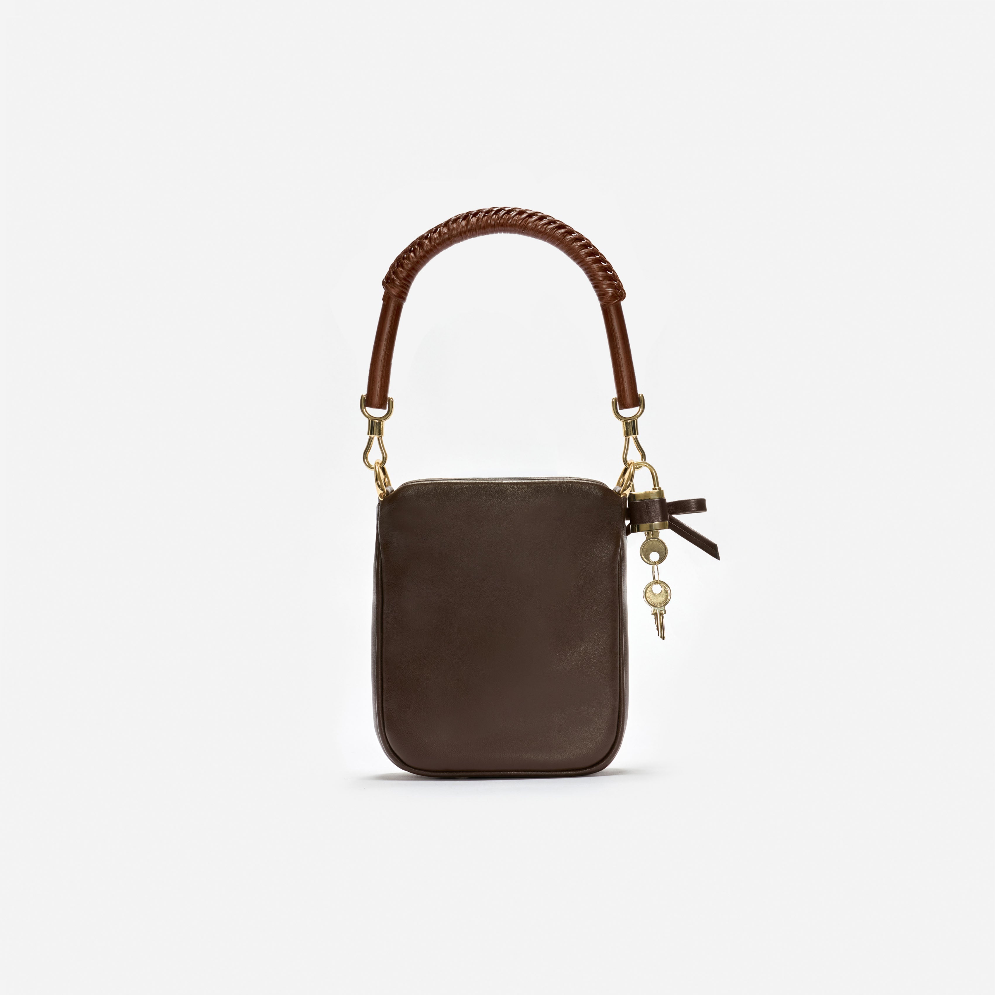 Brown Leather Mini Tote Bag