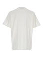 Msgm White Crewneck T-Shirt with Print on the Front in Cotton Man