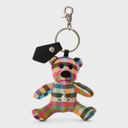 Viv Teddy Bear Metal Keyring