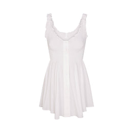 Poplin Apparel Mini Smocked Dress