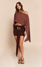 Chocolate Extreme Ruffle Mini Skirt