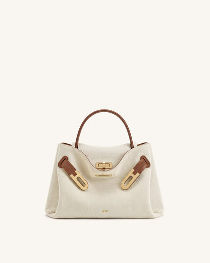 Rhea Small Double Buckle Shoulder Bag - Grey Croc