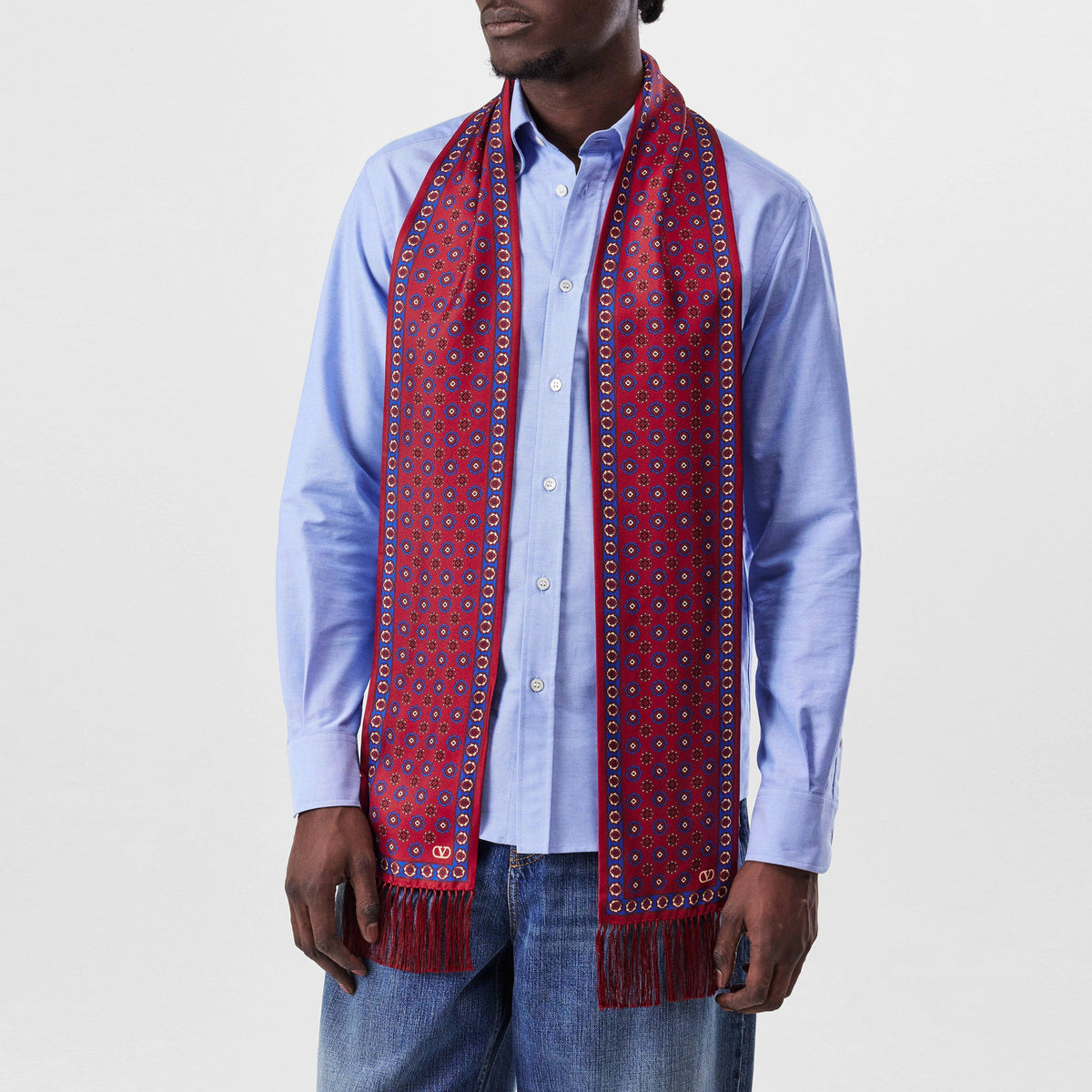 Chamber Silk Bandeau Finge Scarf