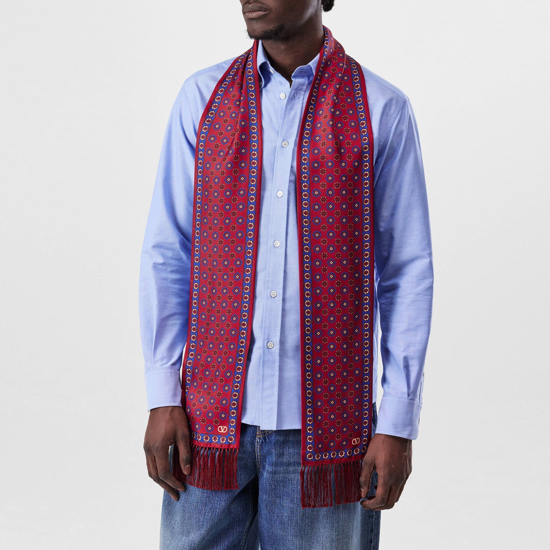Chamber Silk Bandeau Finge Scarf