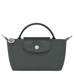 Longchamp Le Pliage Graphite Pouch With Handle Chestnut