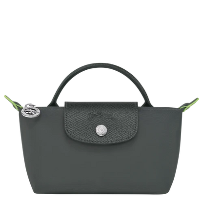 Longchamp Le Pliage Graphite Pouch With Handle Chestnut