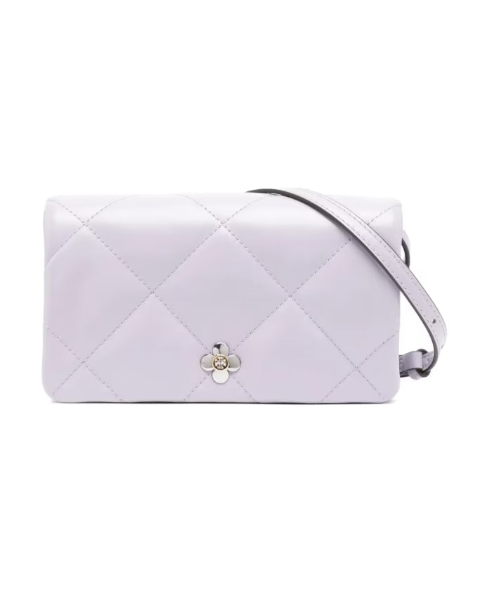 Diamond Quilted Clover Crossbody Bag