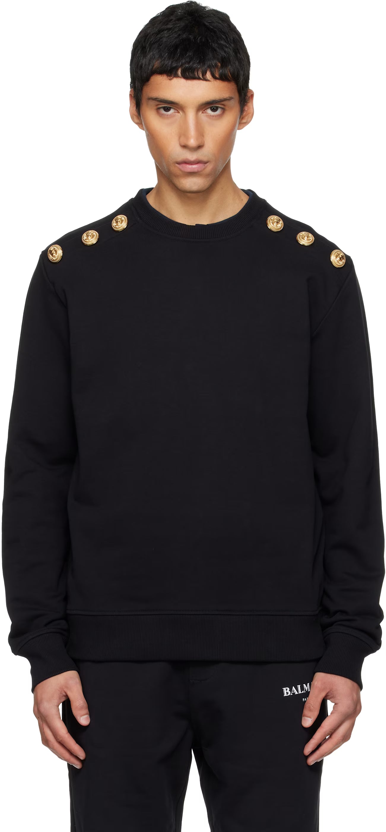 Black Chain Lion Buttons Sweatshirt