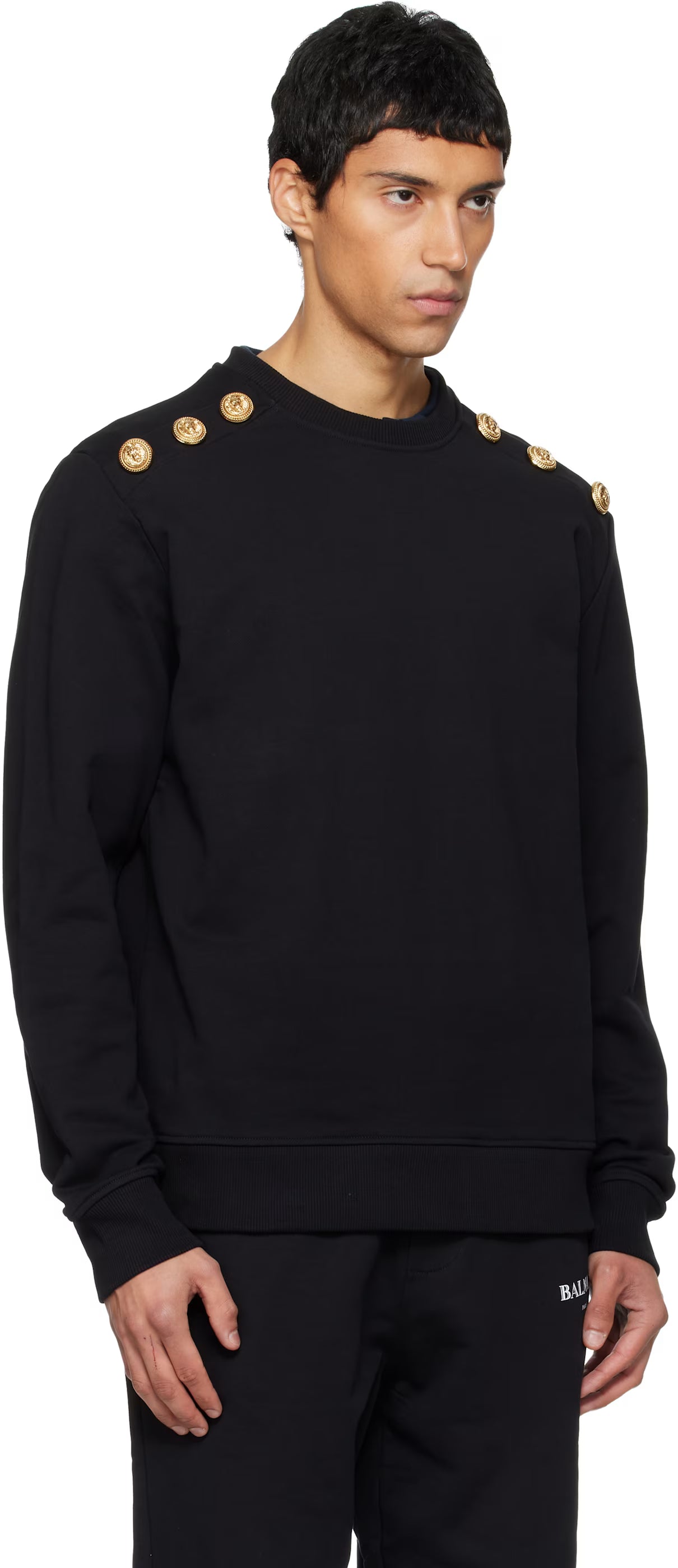 Black Chain Lion Buttons Sweatshirt
