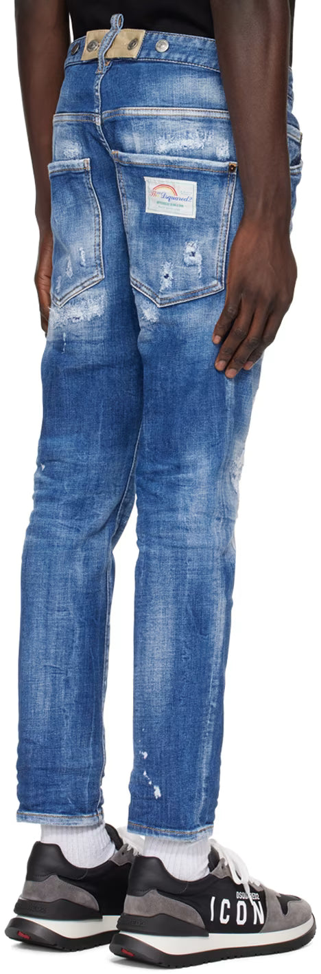 Indigo Mended Skater Jeans