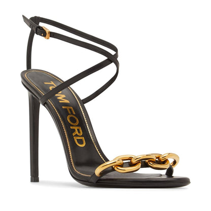 Tom Ford Tom Ford 105mm Chain leather sandals - Size: UK 3 Heels | Shop From The Mirage