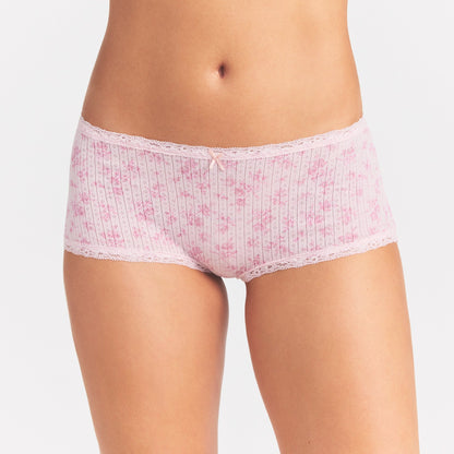 Lightweight Cotton Pointelle Lace Boy Short