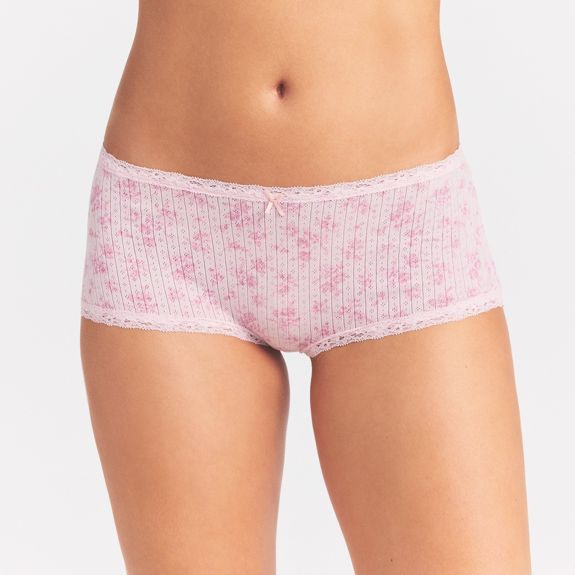 Lightweight Cotton Pointelle Lace Boy Short