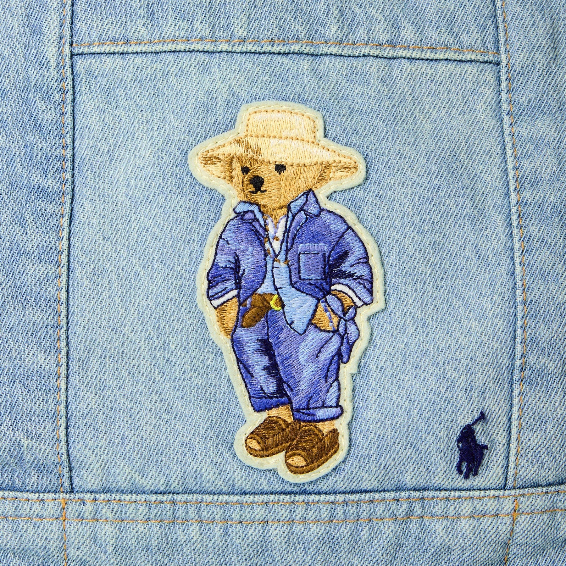 Polo Bear Denim Medium Tote Bag