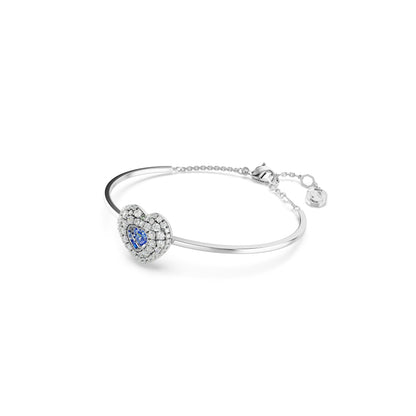 Idyllia Bangle, Heart, Blue, Rhodium Plated