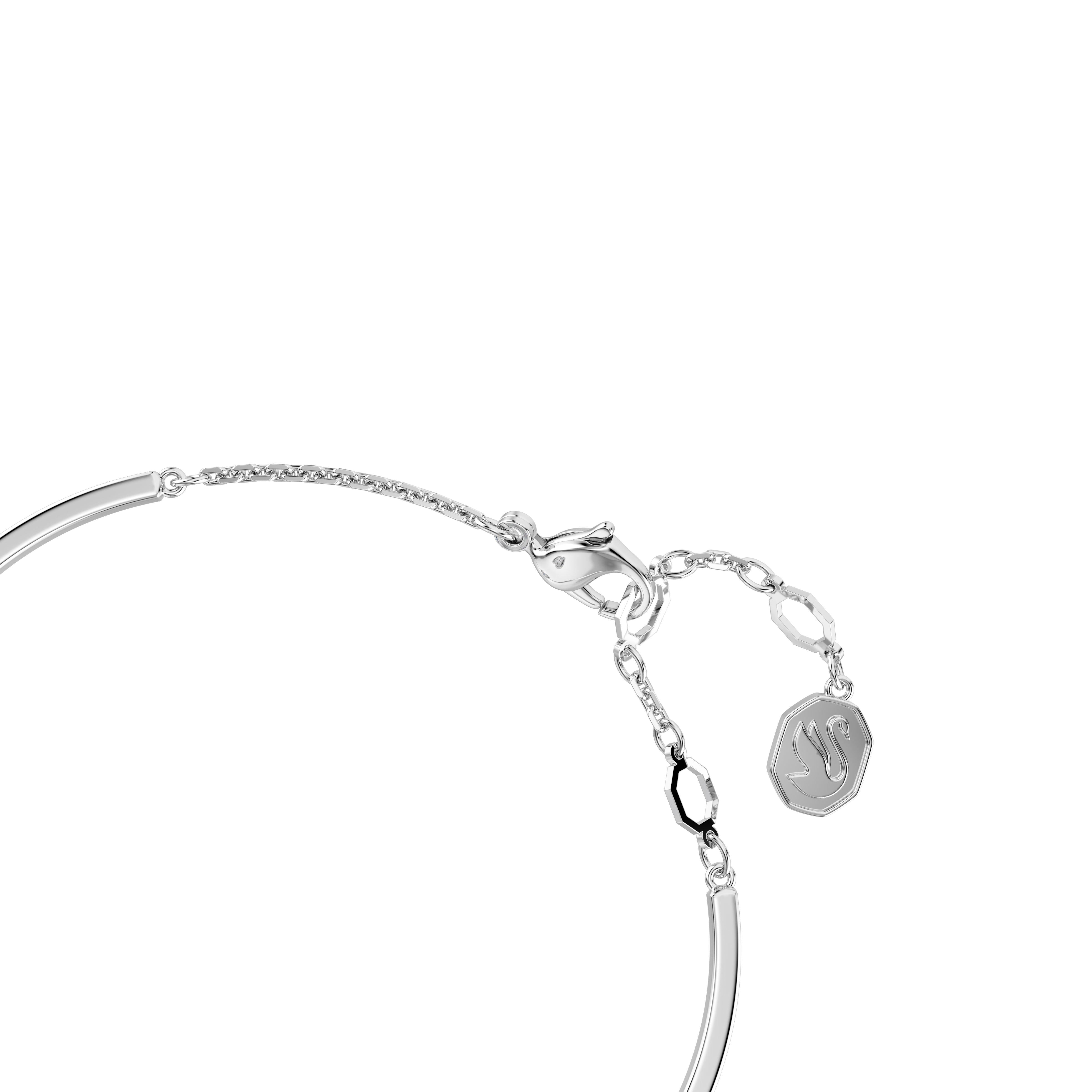 Idyllia Bangle, Heart, Blue, Rhodium Plated