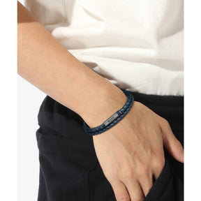 Gents BOSS Ares Double Wrap Leather Bracelet