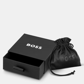 Men's Lander Woven Black Leather Bracelet