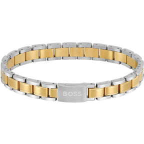 Men's Metal Link Bracelet with Magnetic Closure