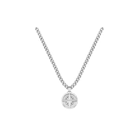 Gents BOSS North Stainless Steel Compass necklace