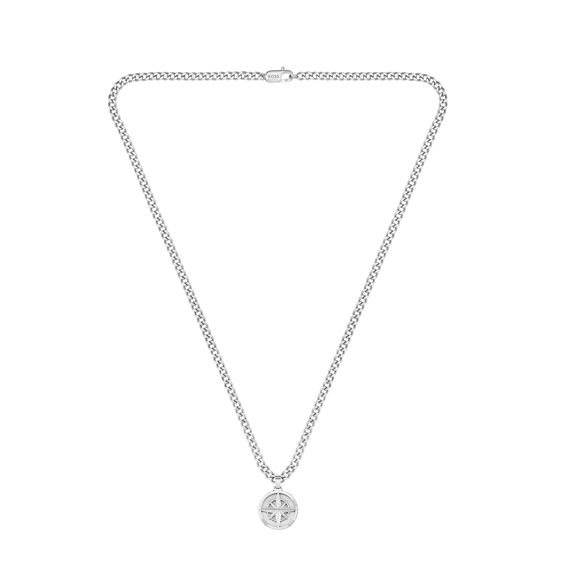 Gents BOSS North Stainless Steel Compass necklace