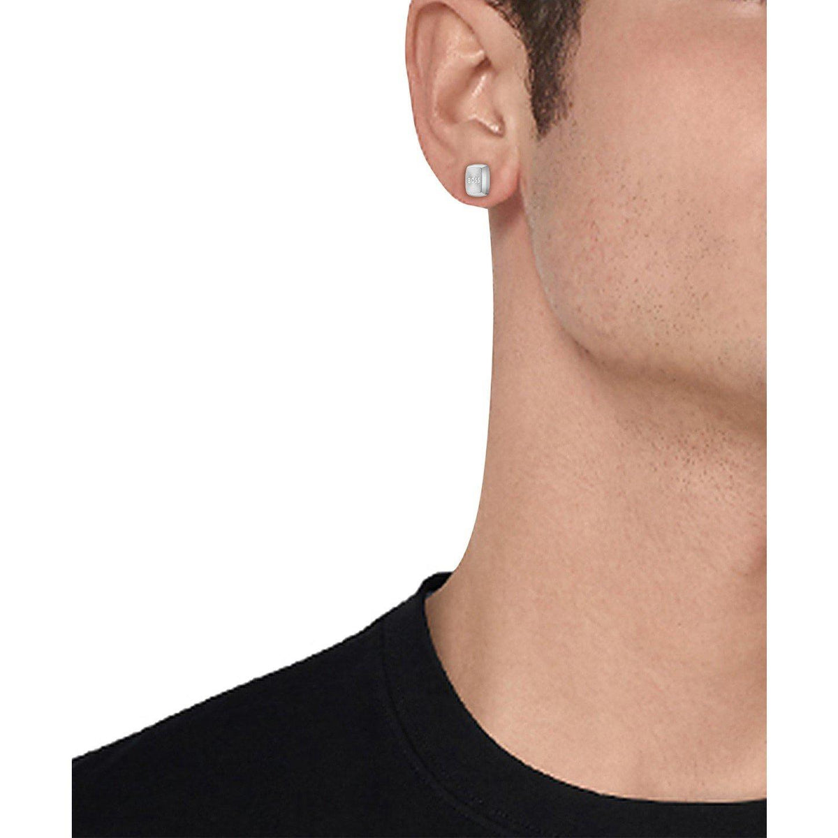 Gents BOSS Yann Stainless Steel Square  Earrings