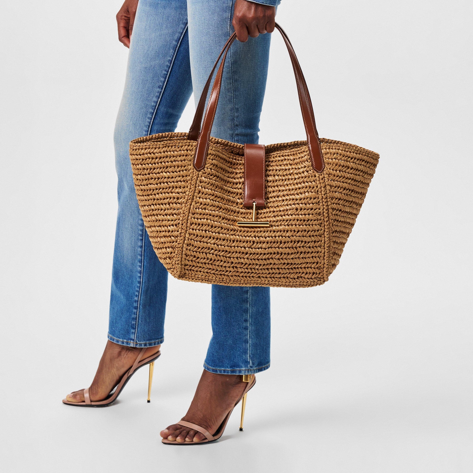 Medium Tara Raffia Tote Bag