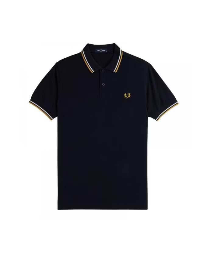 Fred Perry Striped Ribbed Polo Shirt