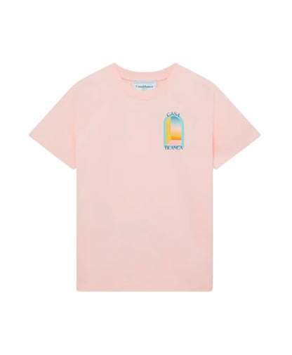 Casablanca Pink Tennis Club Print Cotton T-Shirt