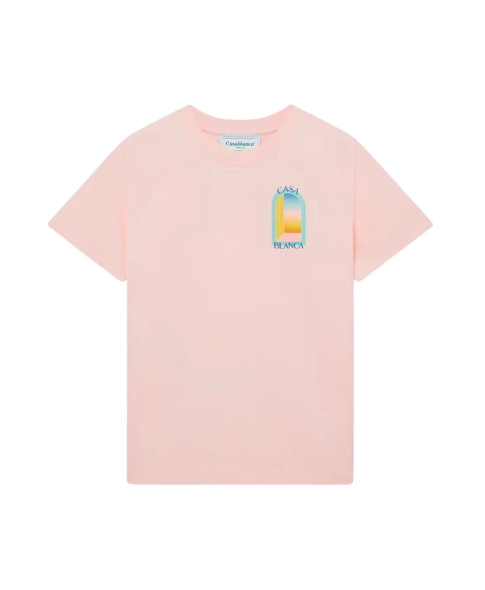Casablanca Pink Tennis Club Print Cotton T-Shirt