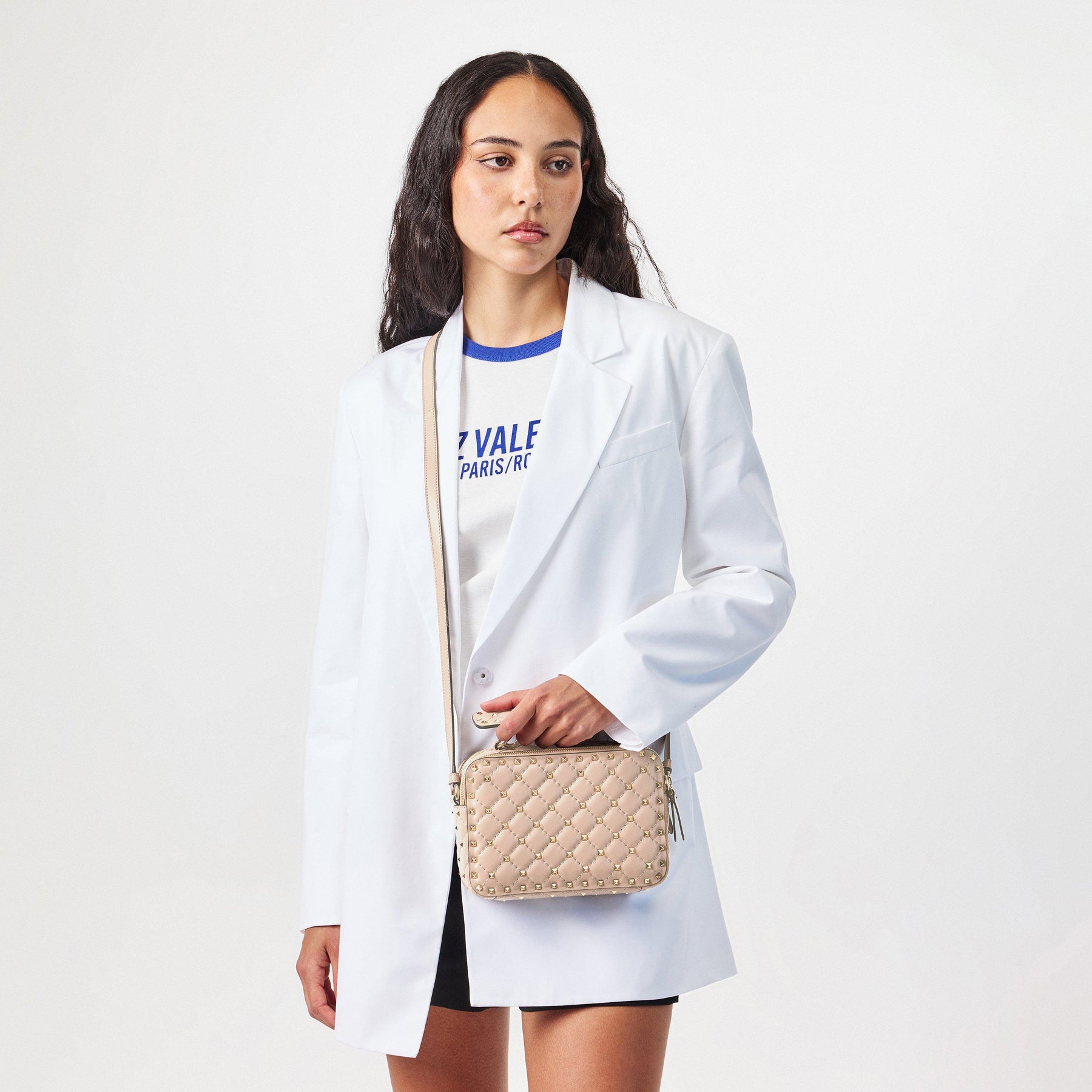 Quilted Spike Crossbody Bag