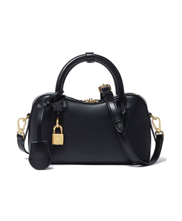 Black Shoulder Bag with Padlock Detail