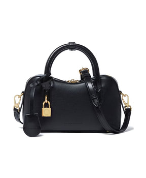 Black Shoulder Bag with Padlock Detail