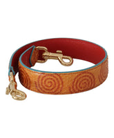 Chic Orange Leather Shoulder Strap