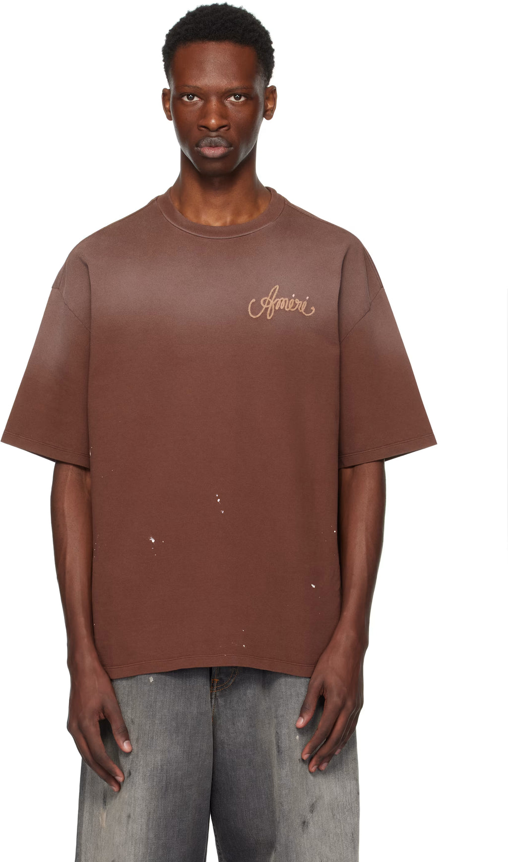 Brown 'AMIRI Design Studio' T-shirt