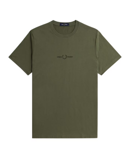 Fred Perry Embroidered T-Shirt Green Top