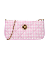 Pink Fabric Shoulder Bag with Front Detail